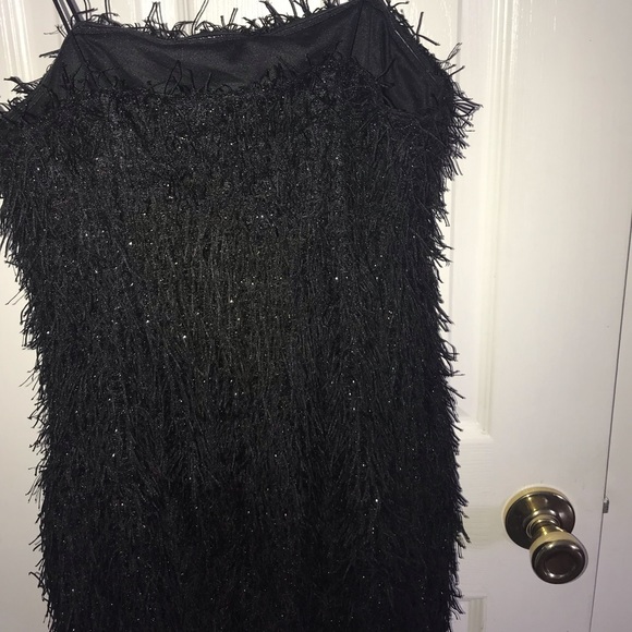 Black Fringe Sparkly Dress - Picture 4 of 5